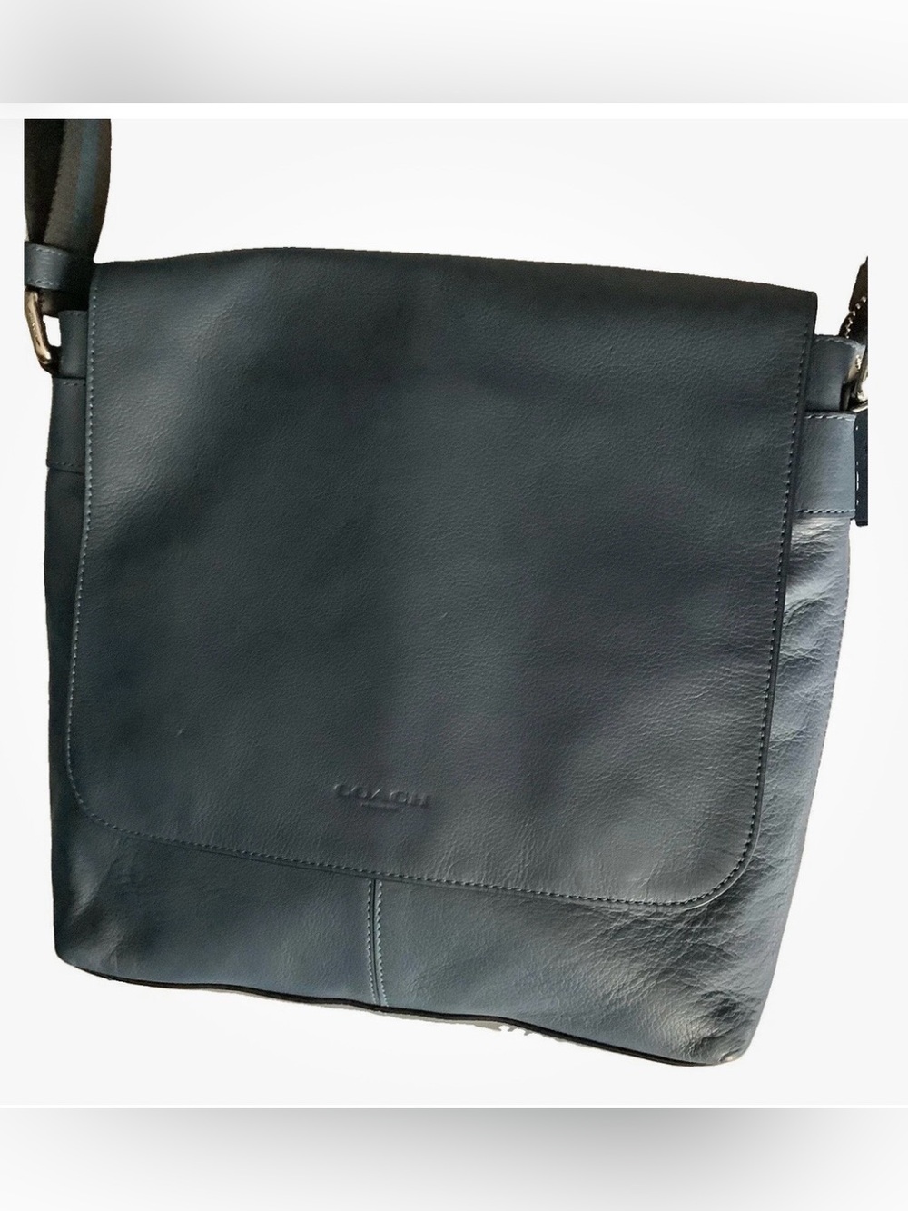 Coach Blue Leather Messenger Crossbody Bag